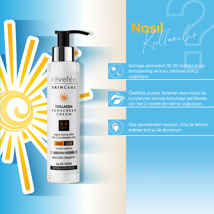 REVEFEE Collagen Sunscreen Cream for Oily and Combination Skin 125ml